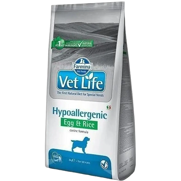 Сухий корм Farmina Vet Life Hypoallergenic Egg&Rice для собак дієтичне харчування при харчовій алергії 2кг