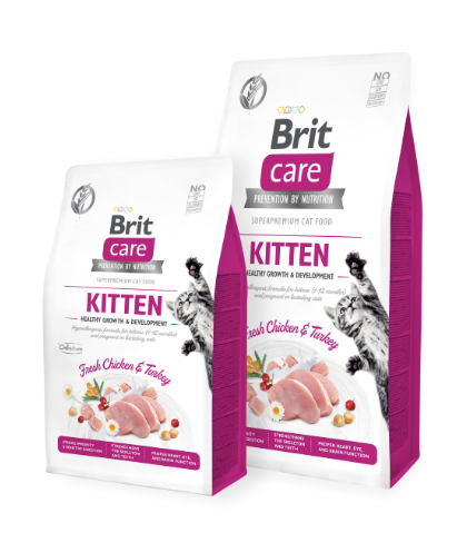 Сухой корм Brit Care Cat Grain Free Kitten Healthy Growth & Development для  котят 400г купить, цена 0.00 в Киеве