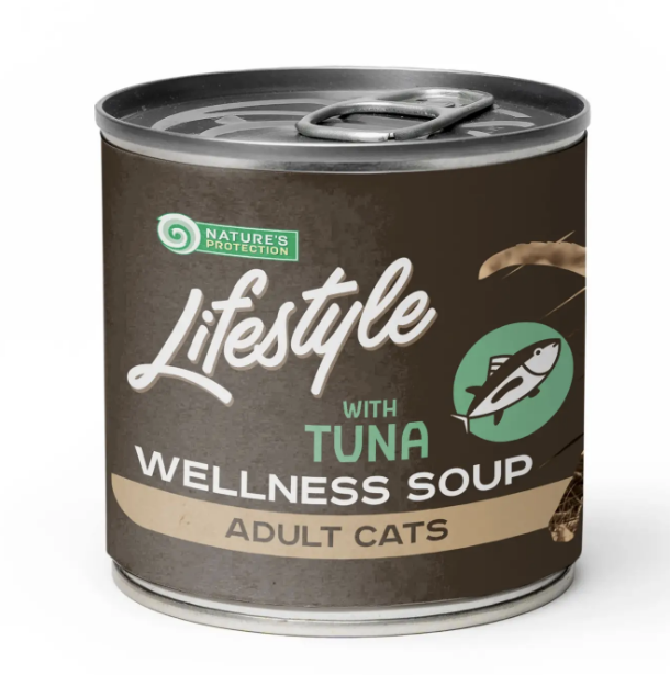 Влажный корм Natures Protection Lifestyle Sensitive Digestion суп для кошек с чувствительным пищеварением с тунцом 140мл