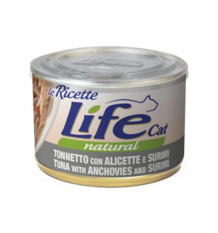 Вологий корм LifeCat le Ricettе Tuna with Anchovies and Surimi для котів 150г