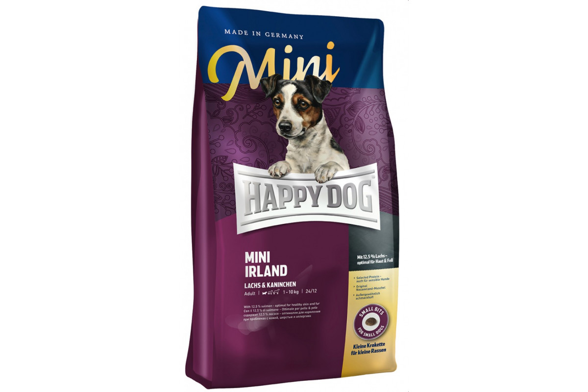 Happy Dog Supreme Mini Irland - Сухой корм Хэппи Дог с мясом лосося и кролика для собак мелких пород 1 кг