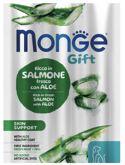 Смаколики Monge Gift Dog Skin support для собак лосось з алое 45г