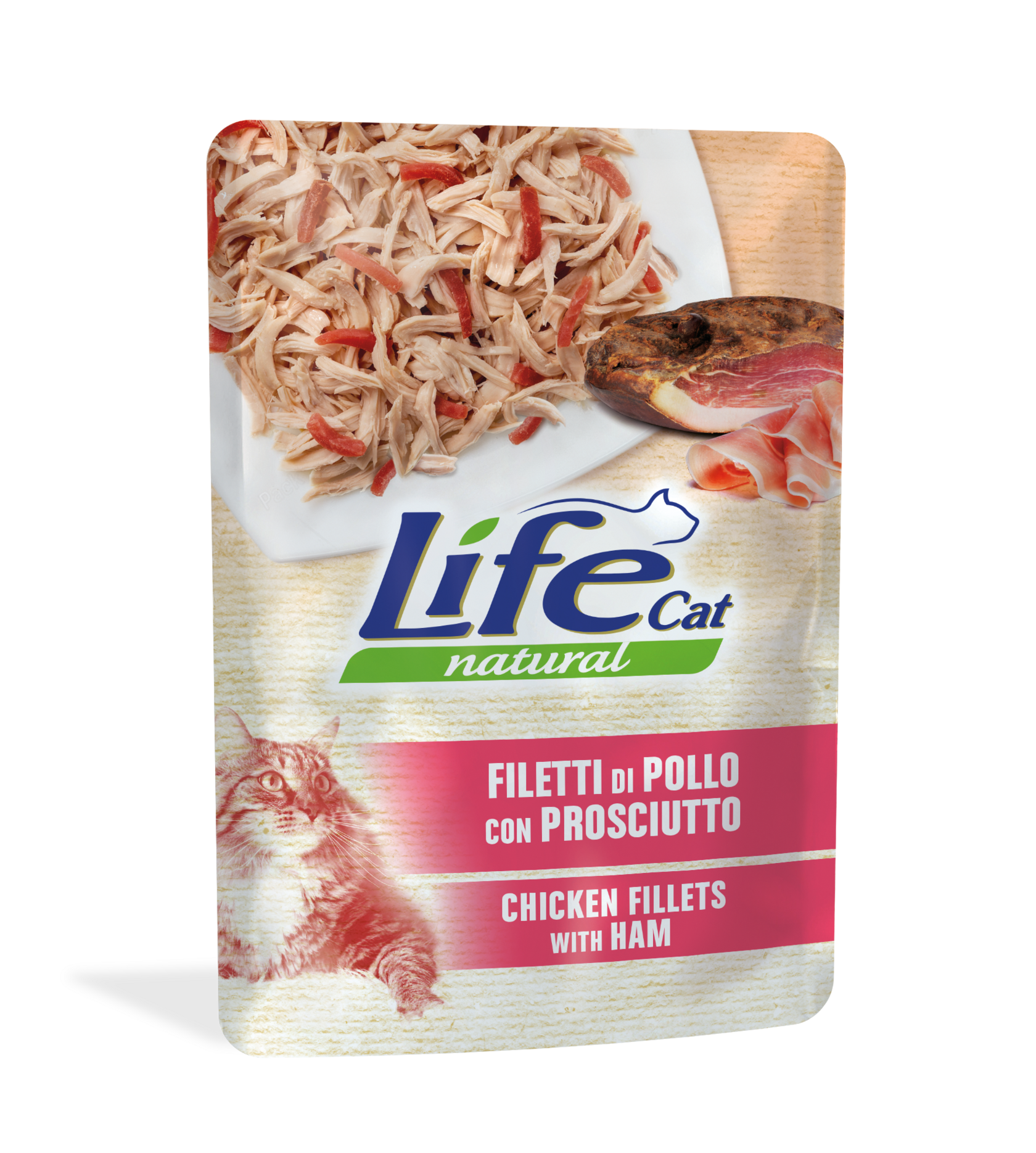 Вологий корм LifeCat Chicken Fillets with Ham для котів 70г