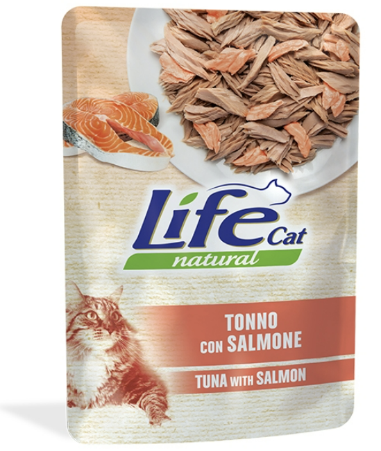 Вологий корм LifeCat Tuna with Salmon для котів 70г