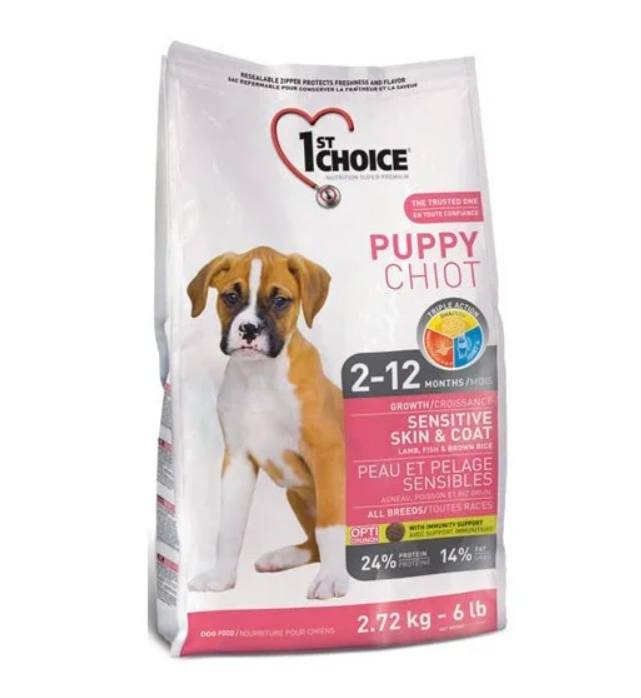 Сухий корм 1-st Choice Puppy Sensitive Skin Coat для цуценят з чутливою шкірою 2,72кг