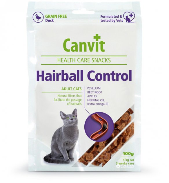 Canvit Hairboll Control - лакомство Канвит для выведения шерсти из желудка кошек 100 г