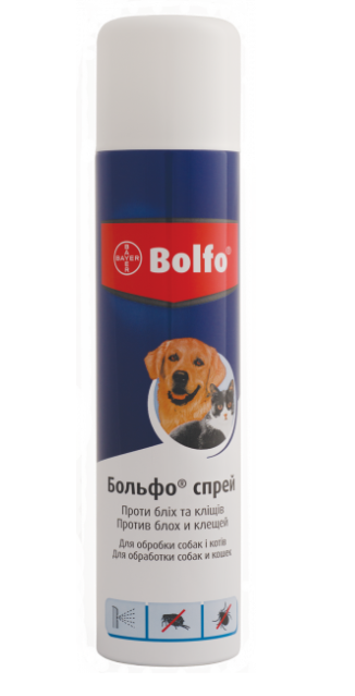 Спрей Bayer Bolfo Spray для тварин захист від паразитів Байер Больфо 250мл