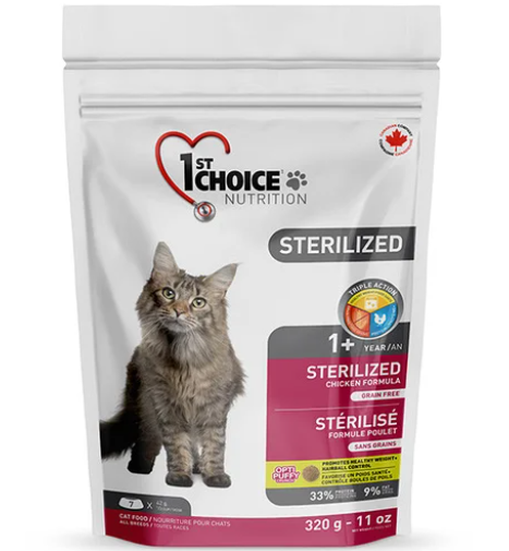 Сухий корм 1-st Choice Sterilized для котів стерилізованих 320г