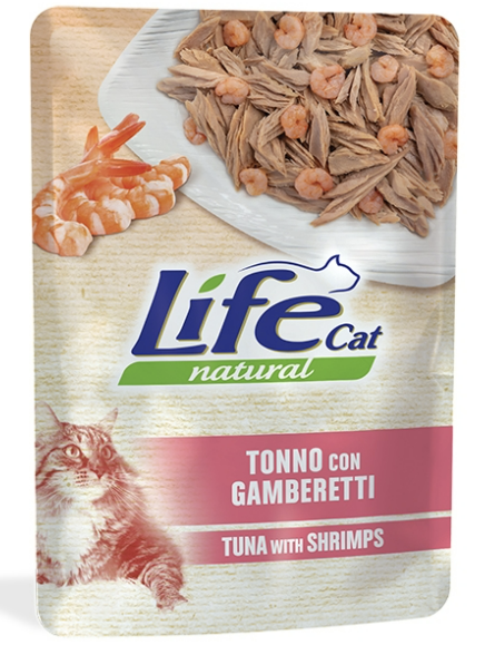 Вологий корм LifeCat Tuna with Shrimps для котів 70г