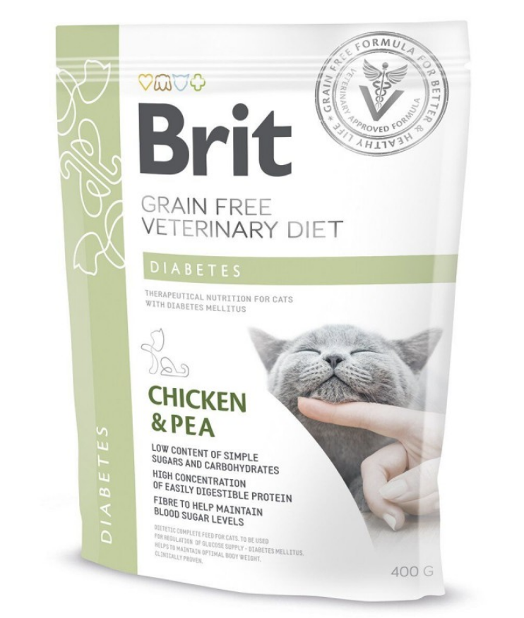 Сухий корм Brit GF Veterinary Diet Cat Diabets для котів з цукровим діабетом 400г