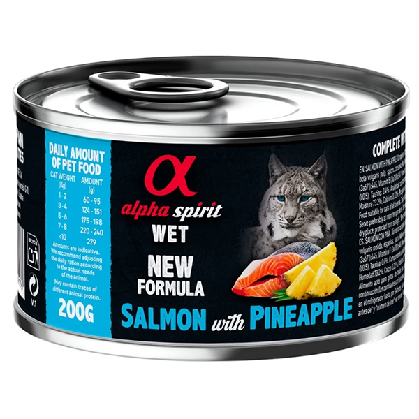 Вологий корм Alpha Spirit Cat Salmon with Pineapple для котів Альфа Спіріт лосось та ананас 200г