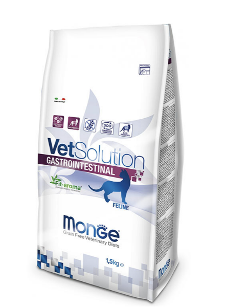 Сухой корм Monge Vetsolution Gastrointestinal Feline для кошек при заболеваниях ЖКТ 1,5кг