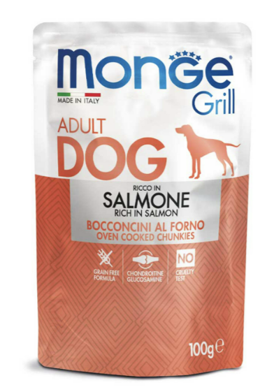 Вологий корм Monge Dog Grill для собак з лососем 100г