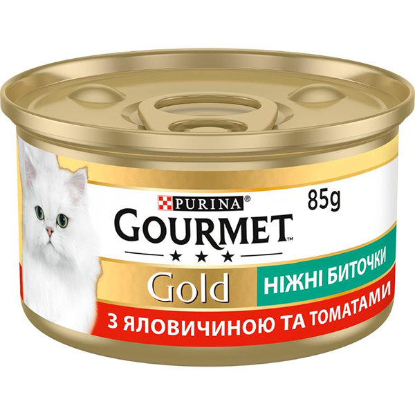 Вологий корм Purina Gourmet Gold для котів з яловичиною та томатами 85г