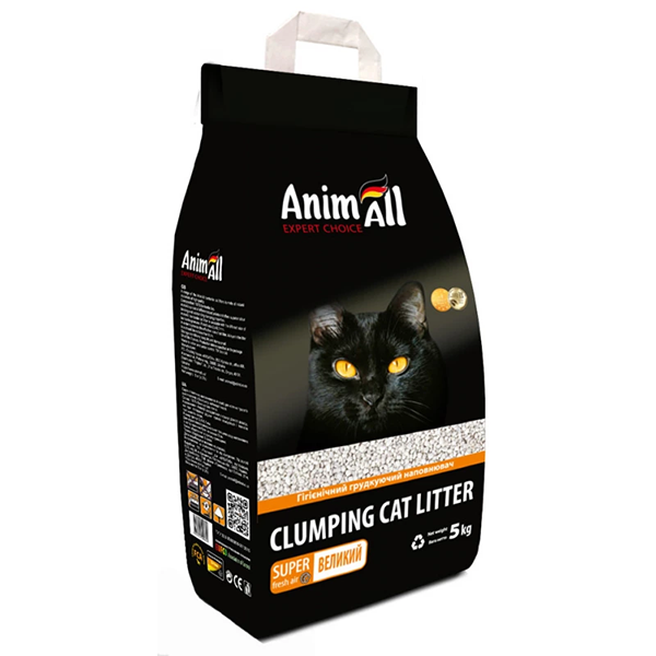 Наповнювач AnimAll для котів бентонітовий ЭнімАл велика фракція 5 кг