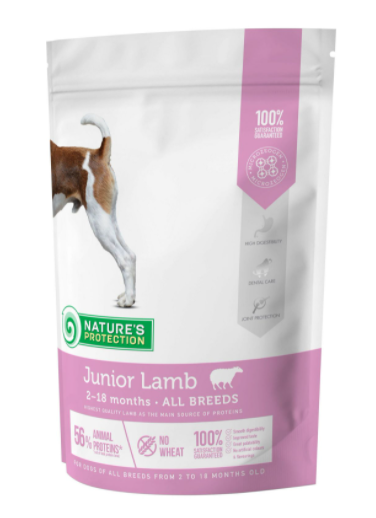 Natures Protection Junior Lamb All Breeds - Сухой корм Нейчерс Протекшн с ягненком для щенков всех пород, 500 г