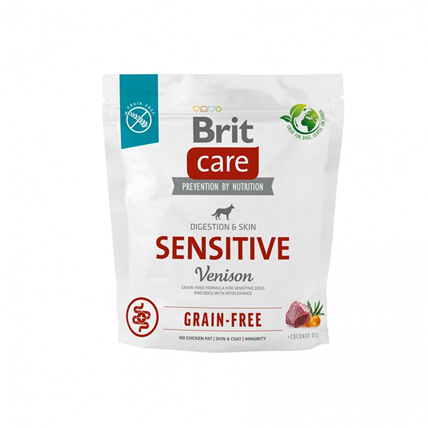 Сухой корм Brit Care Grain Free Sensitive Venison для собак с чувствительным пищеварением с олениной 1кг