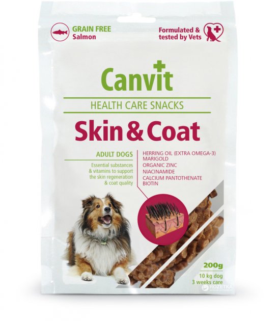 Canvit Skin&Coat - лакомства Канвит для здоровья кожи и шерсти собак  200 г