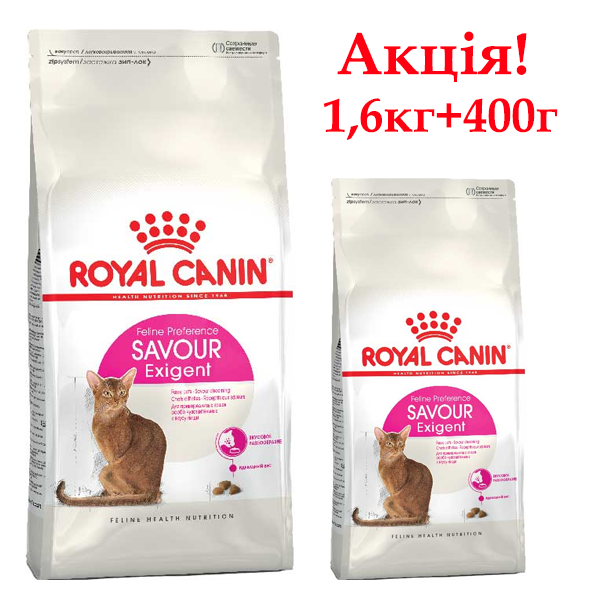 Сухой корм Royal Canin Exigent Savour Sensation для привередливіх к вкусу кошек Акция! Покупай 1,6кг+400г в подарок