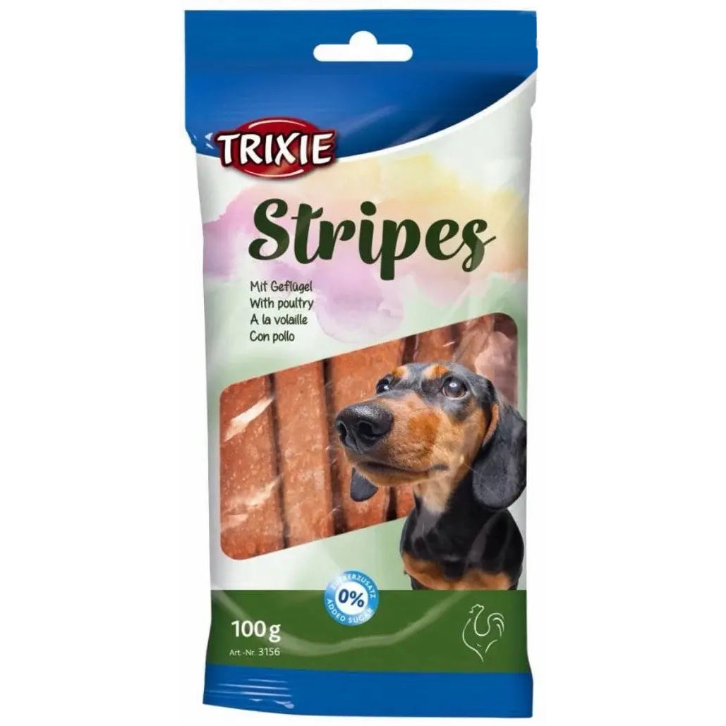 Лакомство Trixie Stripes для собак палочки Трикси с курицей 100г