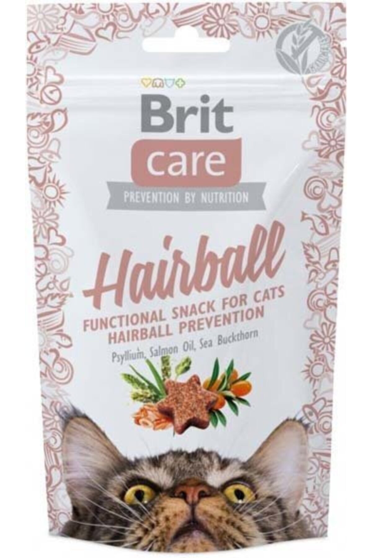 Смаколики Brit Care Cat Snack Hairball для котів з качкою виведення шерсті