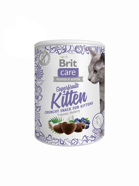 Ласощі Brit Care Cat Snack Superfruits Kitten для кошенят з куркою та суперфруктами 100г