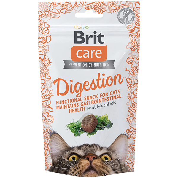 Ласощі Brit Care Cat Snack Digestion для котів з тунцем, фенхелем і ламінарією для поліпшення травлення 50г