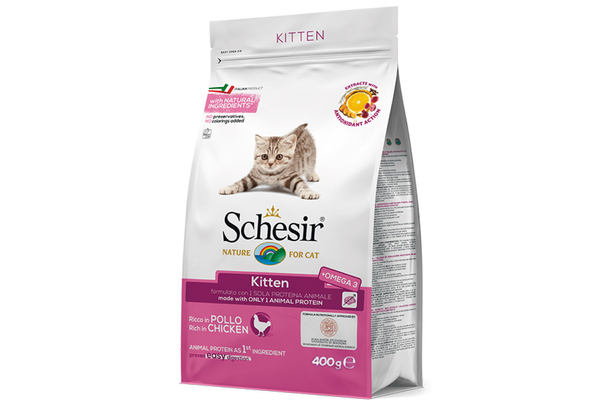 Schesir Cat Kitten Сухой монопротеиновый корм для котят с курицей 400 г
