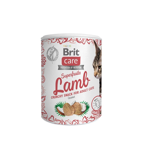 Лакомства Brit Care Cat Snack Superfruits Lamb для кошек с ягненком и суперфруктами 100г