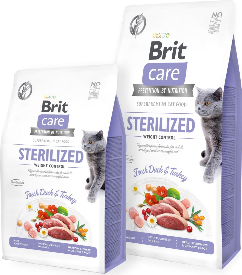 Сухий корм Brit Care Cat Grain Free Sterilized & Weight Control контроль ваги 2кг