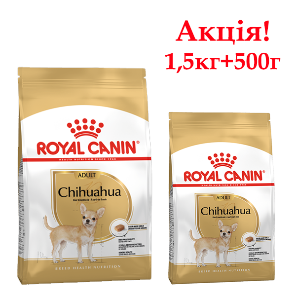 Сухий корм Royal Canin Chihuahua Adult для чихуахуа Акція! Купуй 1,5кг+500г у подарунок
