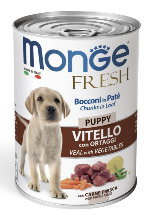 Вологий корм Monge Dog Fresh Puppy для цуценят паштет з телятиною 400г
