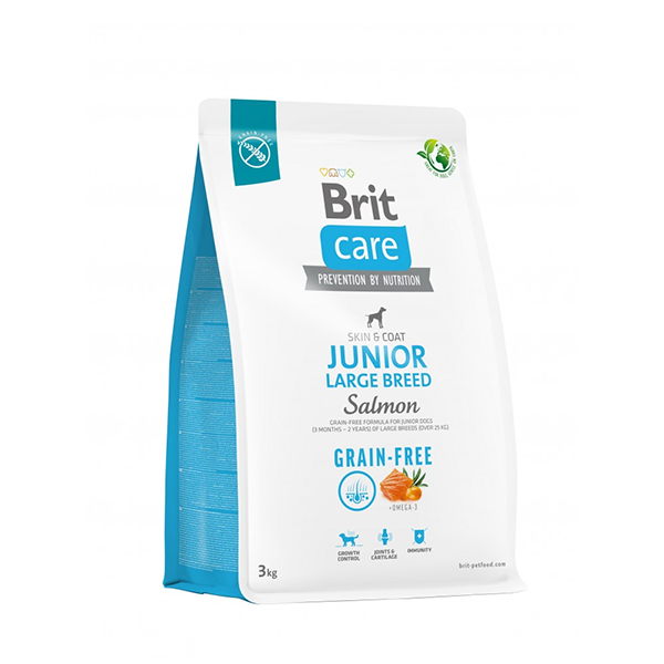 Сухий корм Brit Care Grain Free Junior Large Breed Salmon для цуценят великих порід беззерновий з лососем 3кг